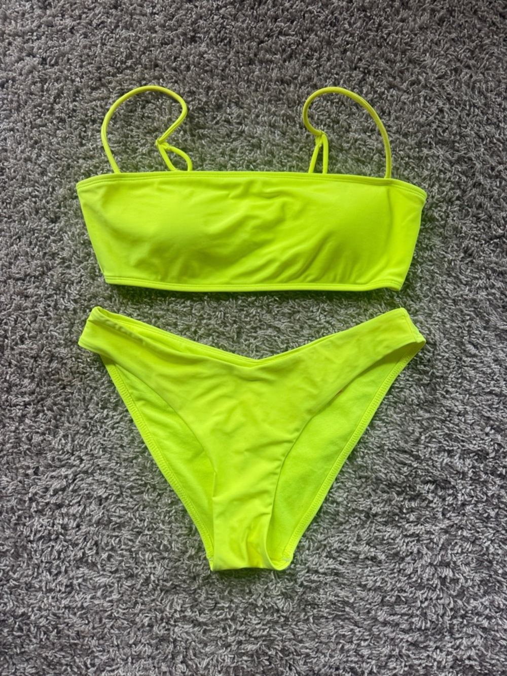 Neon Yellow Bikini Two-Piece Set - Top L - Bottom M - NWOT